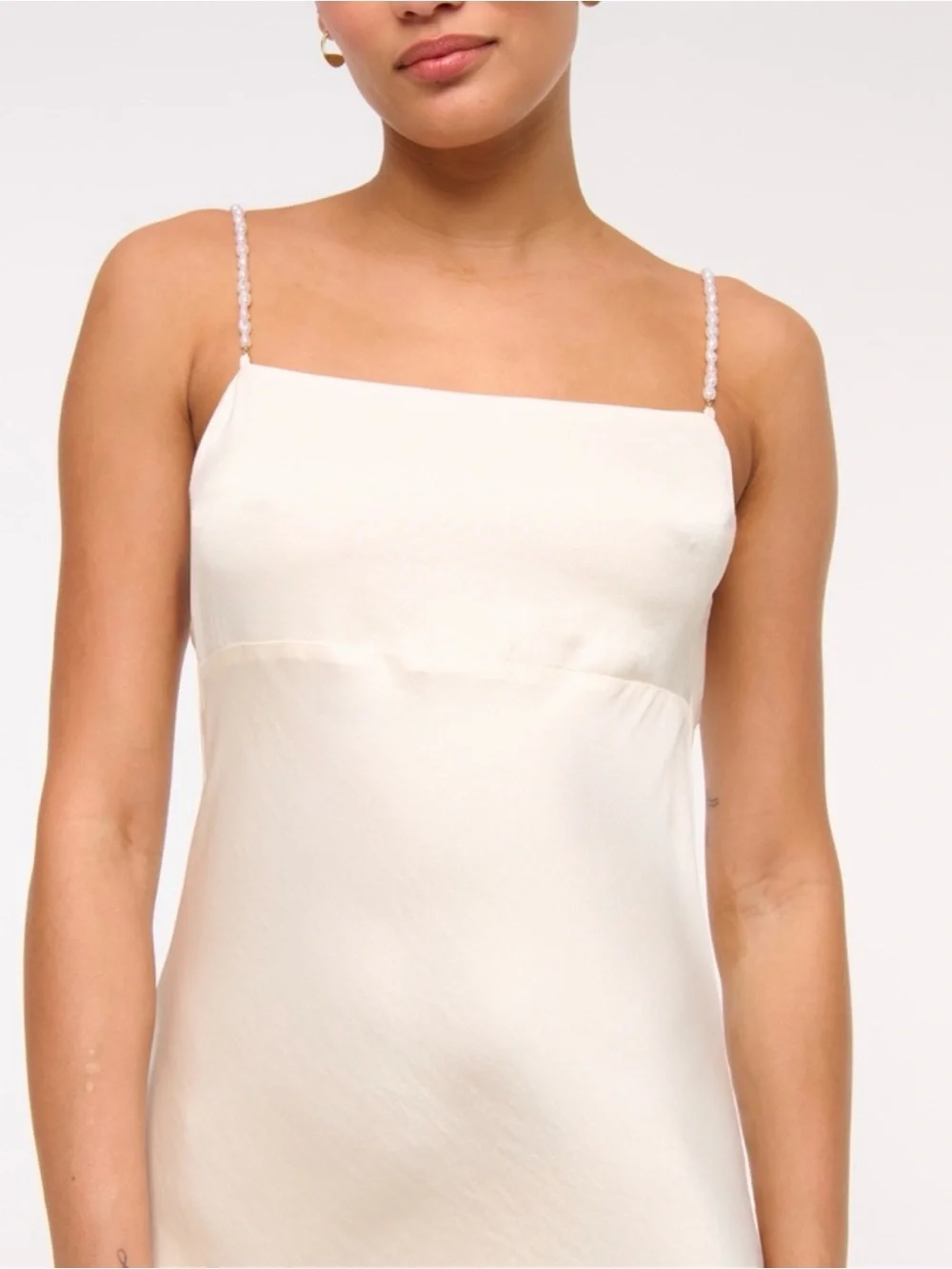 Abercrombie & Fitch Faux Pearl Strap Maxi Dress